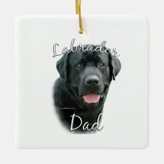 Labrador Retriever (blk) Pappa 2 Julgransprydnad Keramik (Framsida)