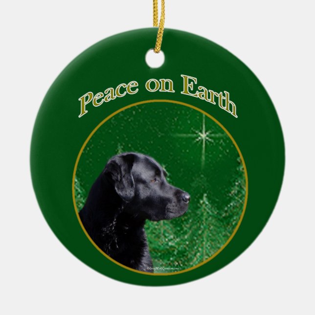 Labrador Retriever (blk) Peace Julgransprydnad Keramik (Framsidan)