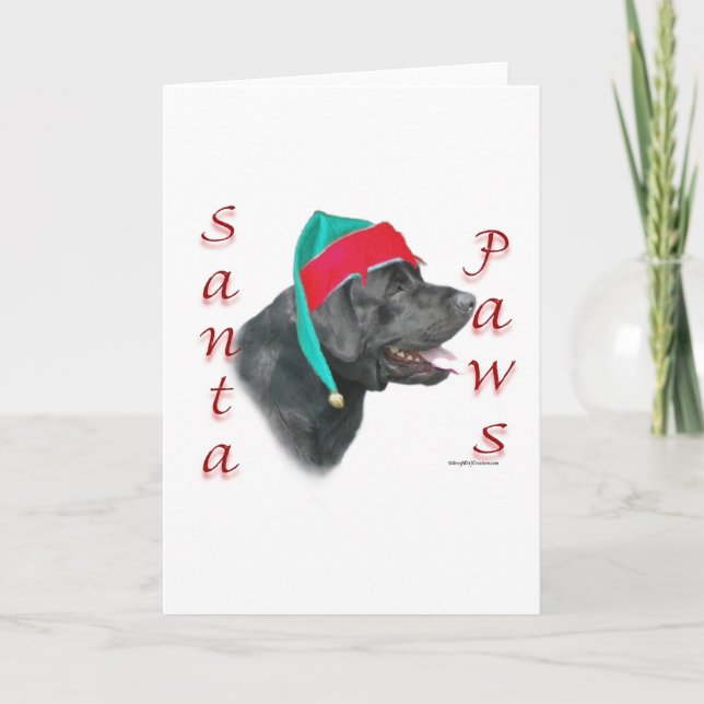 Labrador Retriever (blk) Santa Tassar Helgkort (Framsida)