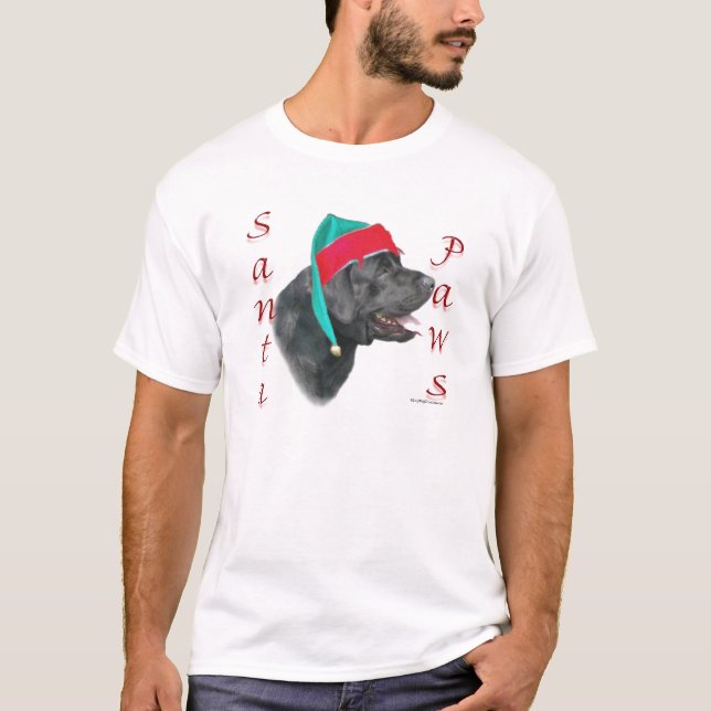 Labrador Retriever (blk) Santa Tassar Tee Shirt (Framsida)