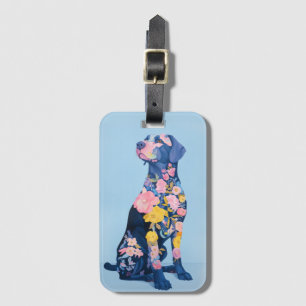 Labrador Retriever Blommigt Luggage Tag Bagagebricka