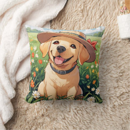 Labrador Retriever blommor fält Kudde