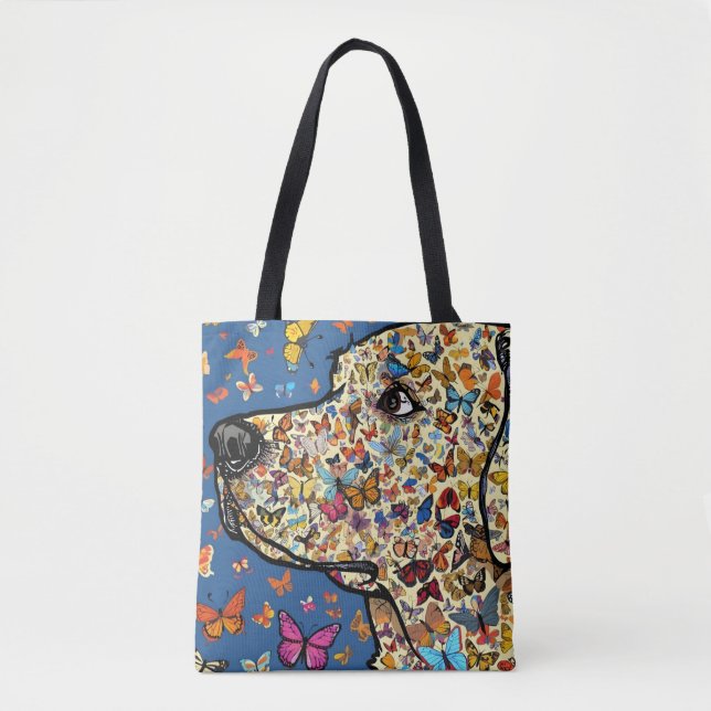 Labrador Retriever Butterfly Dog Art | Yellow Lab Tygkasse (Framsida)