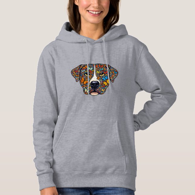 Labrador Retriever Butterfly Kaleidoscope Portrait T Shirt (Framsida)