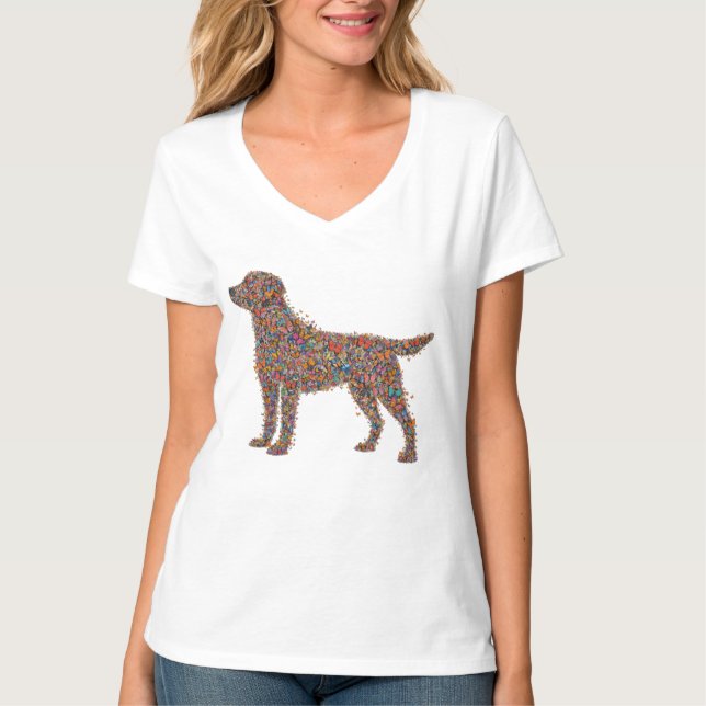 Labrador Retriever Butterfly Silhouette Dog Lover T Shirt (Framsida)