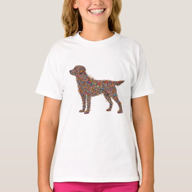 Labrador Retriever Butterfly Silhouette Dog Lover T Shirt (Framsida)