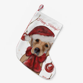 Labrador Retriever Canvastryck Liten Julstrumpa