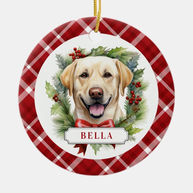 Labrador Retriever Ceramic Circle Ornament (Framsidan)
