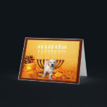 Labrador Retriever Chanukah Card Menorah Helgkort<br><div class="desc">Att minnas familj och vänner under Chanukah-säsongen är ett underbart sätt att få behålla i kontakt med de människor du kärlek och bryr dig om. Jag skapat dessa hund Chanukah-kort med kärlek och omsorg, och jag är säker på att alla som kärlek hundar är glada över att få dem. Du...</div>