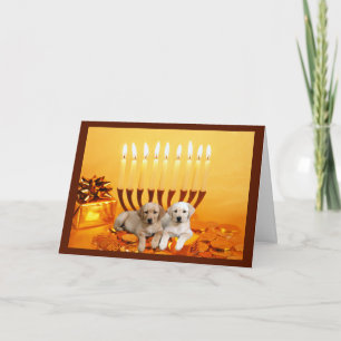Labrador Retriever Chanukah Card Menorah Helgkort