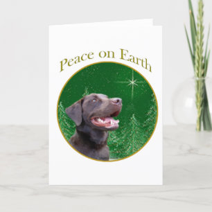 Labrador Retriever (choc) Peace Helgkort