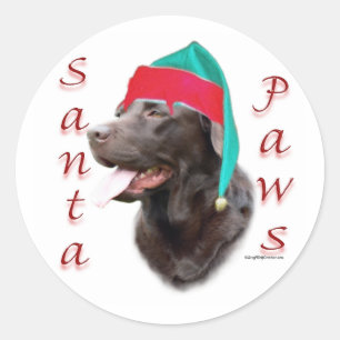 Labrador Retriever (choc) Santa Tassar Runt Klistermärke