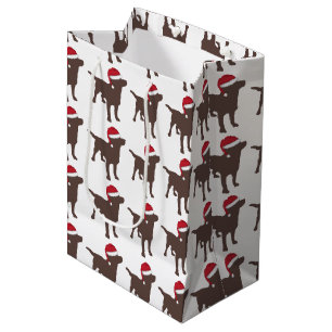 Labrador Retriever - Chocolate - in Red Santa Hat