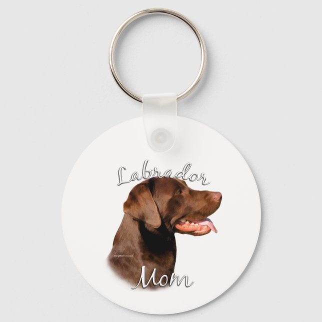 Labrador Retriever (choklad) Mamma 2 Nyckelring (Framsida)
