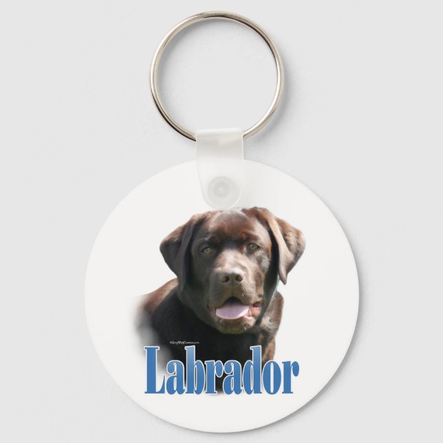 Labrador Retriever (choklad) Namn Nyckelring (Framsida)