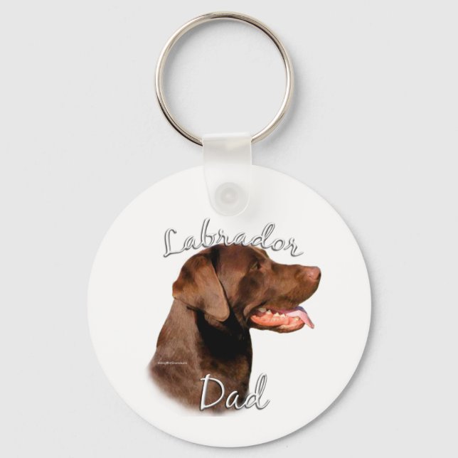 Labrador Retriever (choklad) Pappa 2 Nyckelring (Framsida)