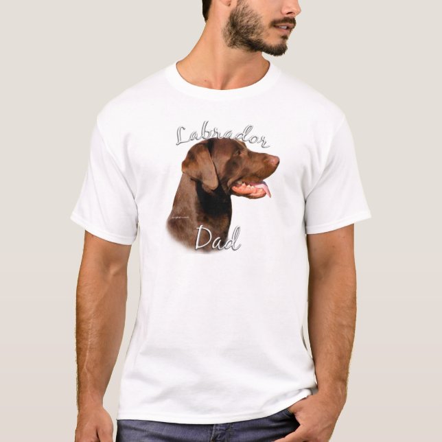 Labrador Retriever (choklad) Pappa 2 Tee Shirt (Framsida)