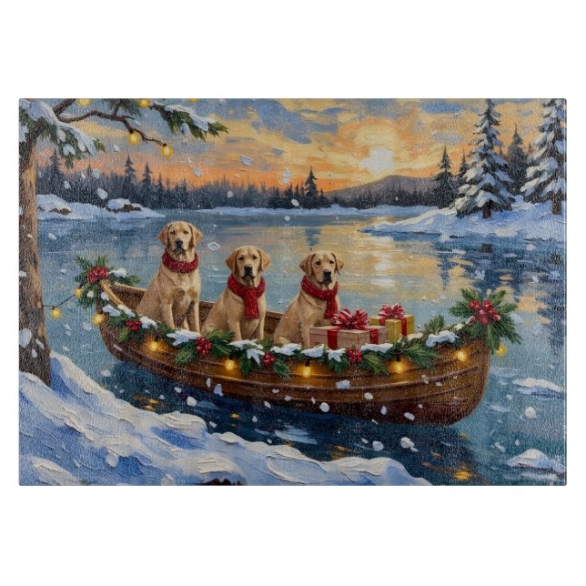 Labrador Retriever Christmas Boat Holiday (Framsidan)