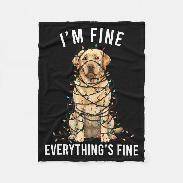 Labrador Retriever Christmas I'm Fine Everything I Fleecefilt (Framsidan)