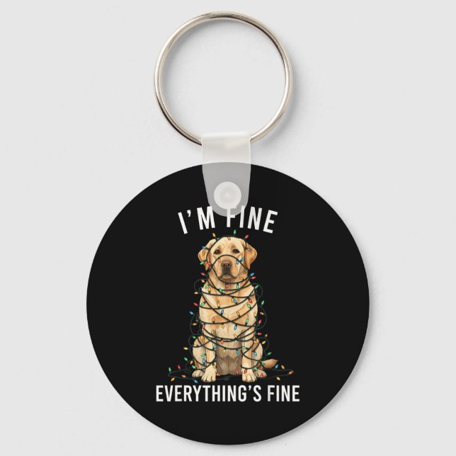 Labrador Retriever Christmas I'm Fine Everything I Nyckelring (Framsida)