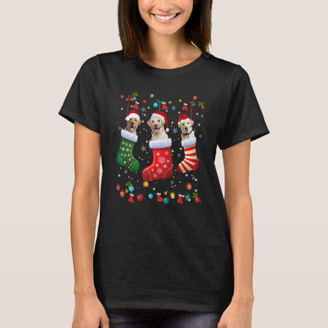 Labrador Retriever Christmas Socks  Xmas Pajama La T Shirt (Framsida)
