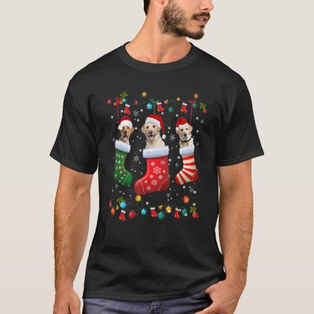 Labrador Retriever Christmas Socks  Xmas Pajama La T Shirt (Framsida)