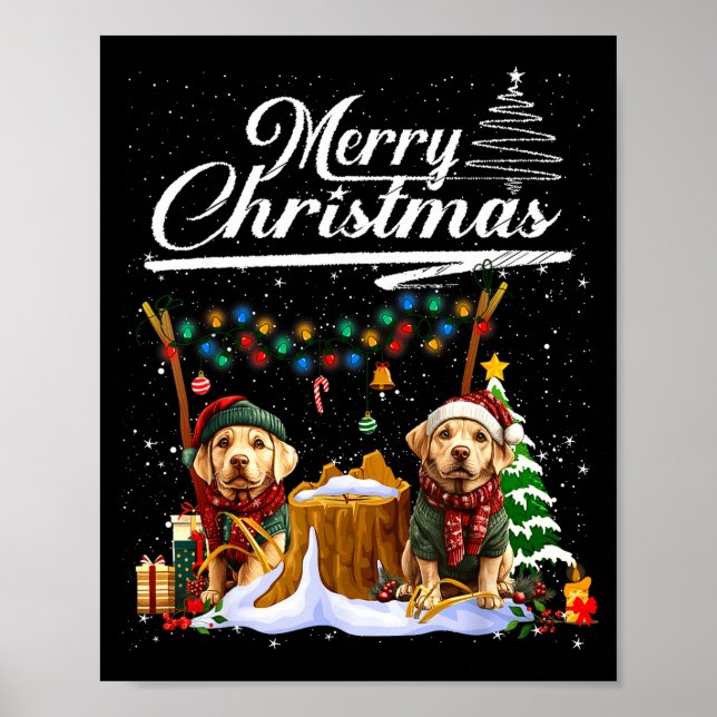 Labrador Retriever Christmas Tree Decorations Dog  Poster (Framsidan)