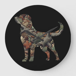 Labrador Retriever Clock, Camo Wall Clock Stor Klocka