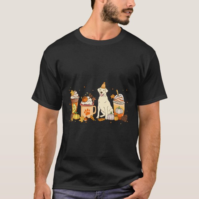 Labrador Retriever Coffee Pumpkin Spice Fall - tac T Shirt (Framsida)