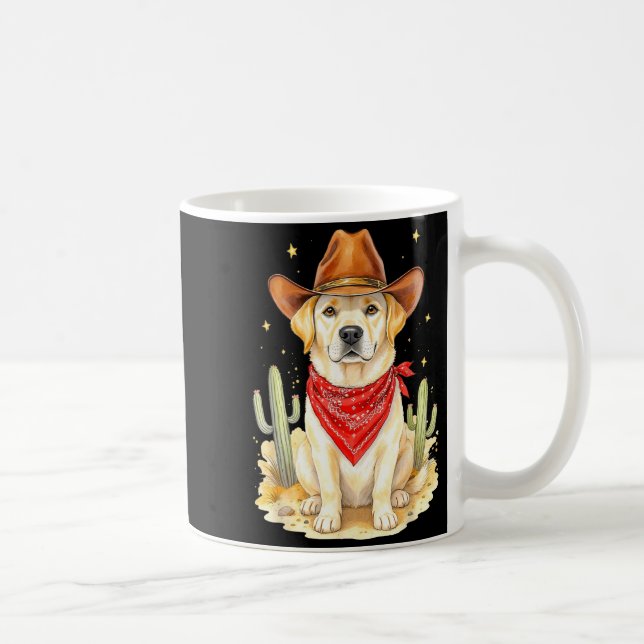 Labrador Retriever Cowboy Dog Western Llabrador Co Kaffemugg (Höger)