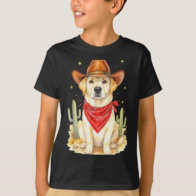 Labrador Retriever Cowboy Dog Western Llabrador Co T Shirt (Framsida)