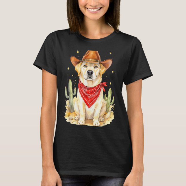 Labrador Retriever Cowboy Dog Western Llabrador Co T Shirt (Framsida)