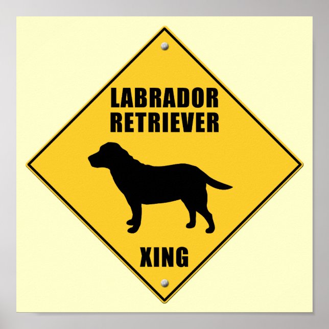 Labrador Retriever Crossing (XING) Sign Poster (Framsidan)