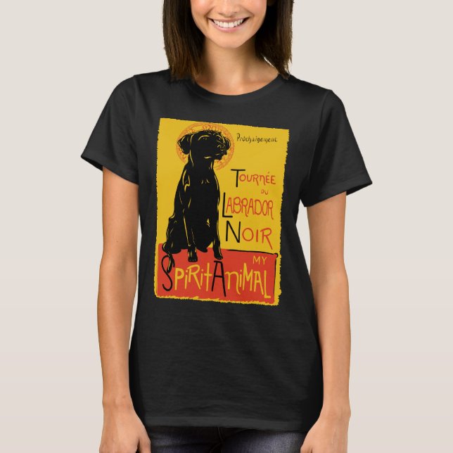 Labrador Retriever Cute Hund Chatta Noir Mashup T Shirt (Framsida)