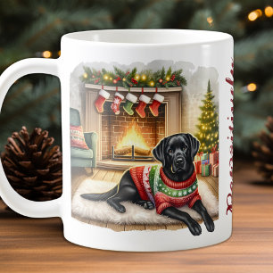 Labrador Retriever Cute Hund Julgran Kaffemugg