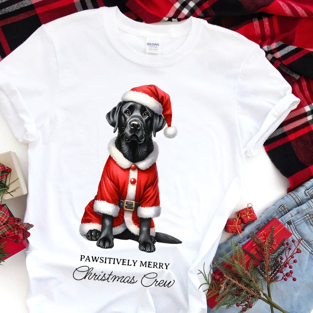 Labrador Retriever Cute Santa Hund Familjjul T Shirt (Skapare uppladdad)