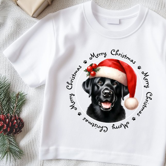 Labrador Retriever Cute Santa Hund Familjjul T Shirt (Skapare uppladdad)