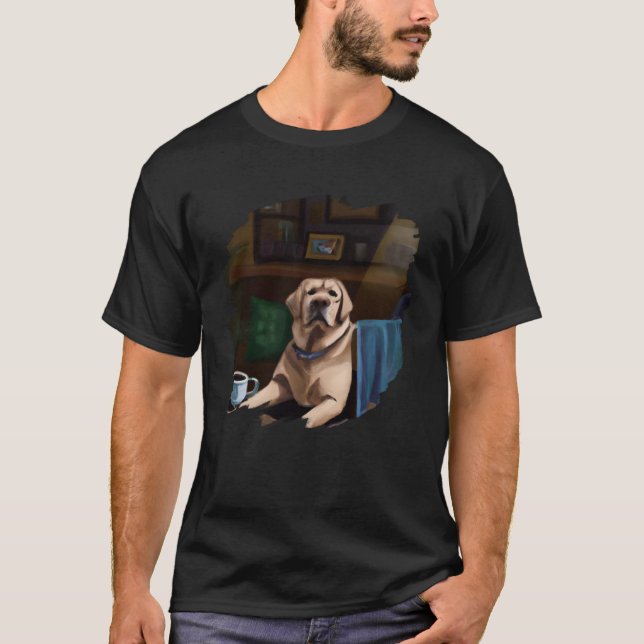 Labrador Retriever Dog Aristocrat Cafe Coffee Tea T Shirt (Framsida)