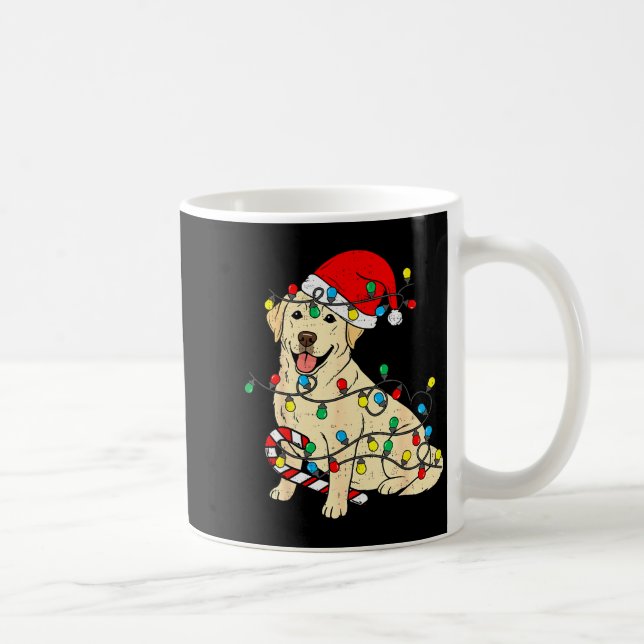 Labrador Retriever Dog Christmas Lights Xmas Pet D Kaffemugg (Höger)