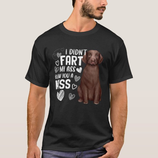 Labrador Retriever Dog   Cute Fart Blew Kiss T Shirt (Framsida)