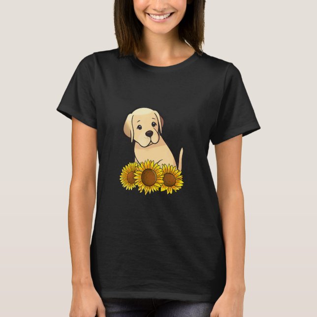 Labrador Retriever Dog Sunflower Graphic for Women T Shirt (Framsida)