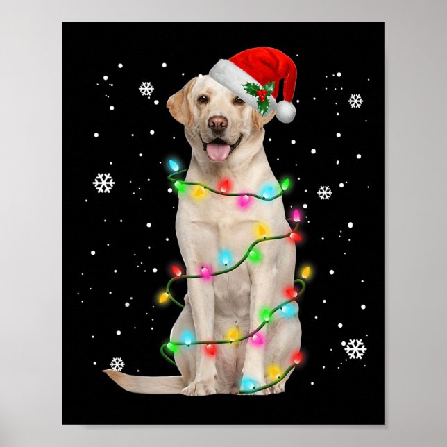Labrador Retriever Dogs Tree Christmas Sweater Xma Poster (Framsidan)