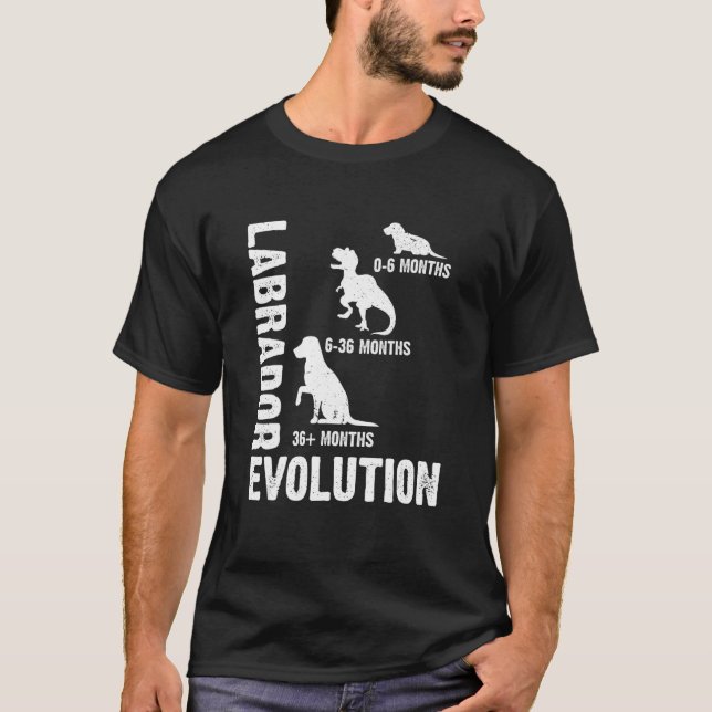 Labrador Retriever Evolution för en Labrador Hund  T Shirt (Framsida)