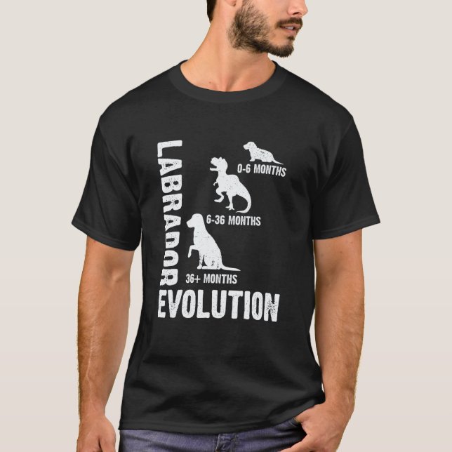 Labrador Retriever Evolution för en Labrador Hundä T Shirt (Framsida)