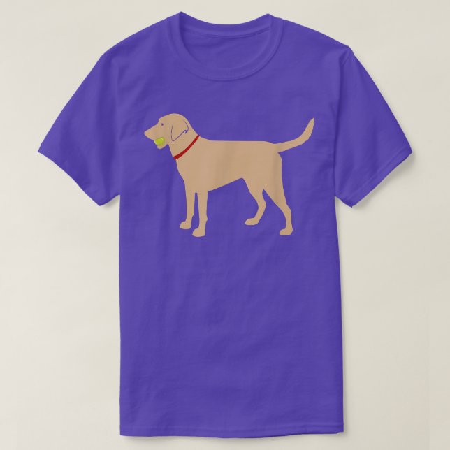Labrador Retriever Fetch, Gul lab Play Boll  T Shirt (Design framsida)