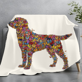 Labrador Retriever Fjäril Silhuett | Dog Mama Fleecefilt