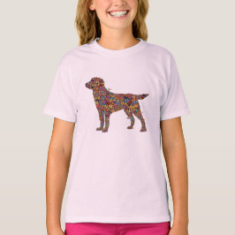 Labrador Retriever Fjäril Siluett Flickas Hund T Shirt