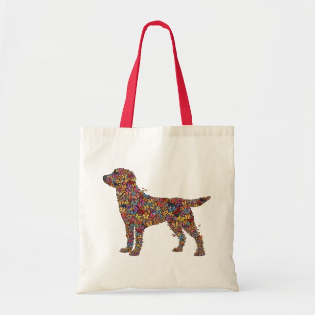 Labrador Retriever Fjäril Siluett | Hund Mama Tygkasse (Framsidan)