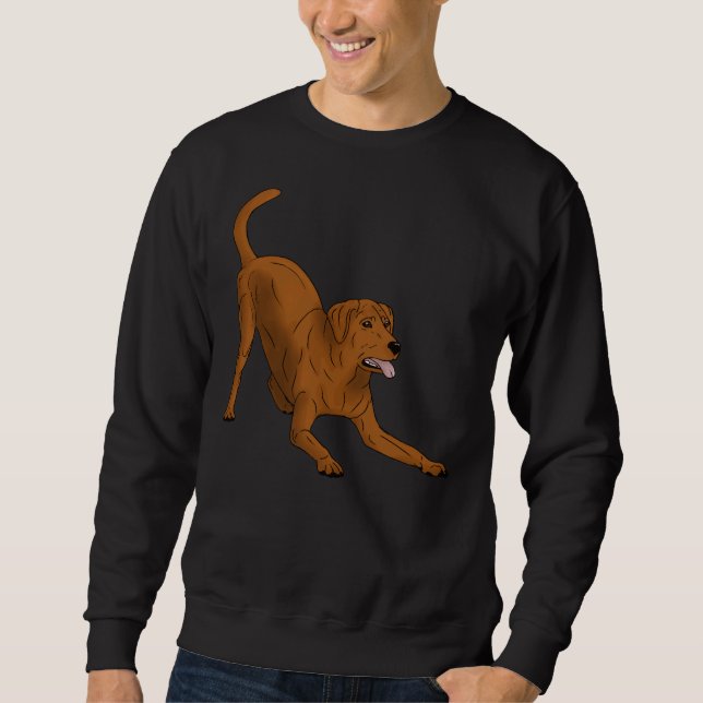 Labrador Retriever Fox Red Play Bow Lång Ärmad Tröja (Framsida)