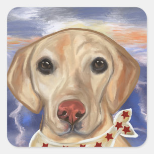 Labrador Retriever Fyrkantigt Klistermärke